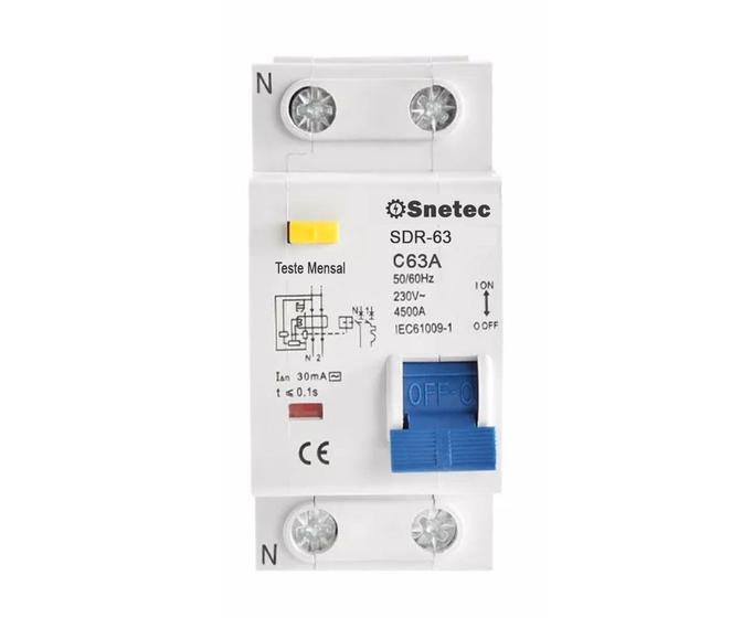 Imagem de Disjuntor DR Snetec 30mA 2P Interruptor Residual