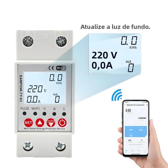 Interruptor Inteligente 63a Tuya Wifi 1p Disyuntor Energía | Meses Sin Interés - Foto 12