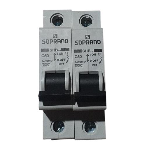 Imagem de Disjuntor Monofásico 50a Com 2 Uni Soprano 1 Polo