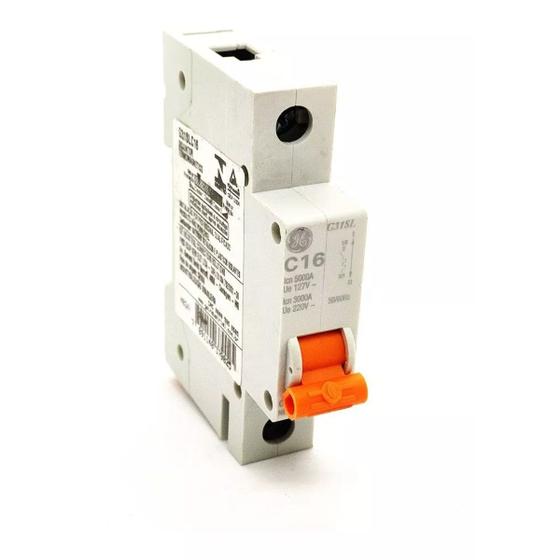 Imagem de Disjuntor Monofásico GE 16A 220V Curva C 5kA - G31SLC16