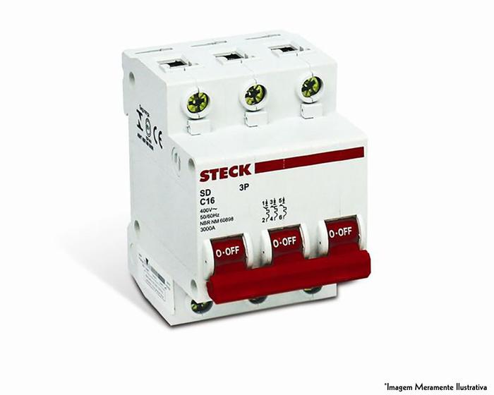 Imagem de Disjuntor Steck Tripol Serie Sd63 C 40A Curva C 3Ka