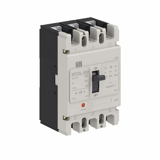 Imagem de Disjuntor Tripolar 225A 20KA Dwp250l-225-3 - Weg