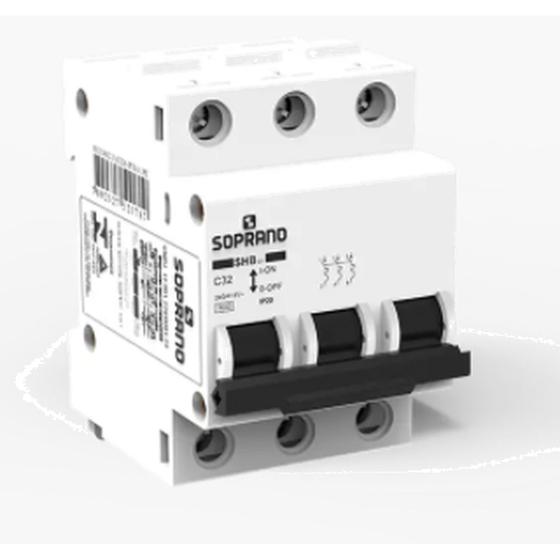 Imagem de Disjuntor Tripolar 3P 16A Curva C 3Ka SHB3GII16A SOPRANO