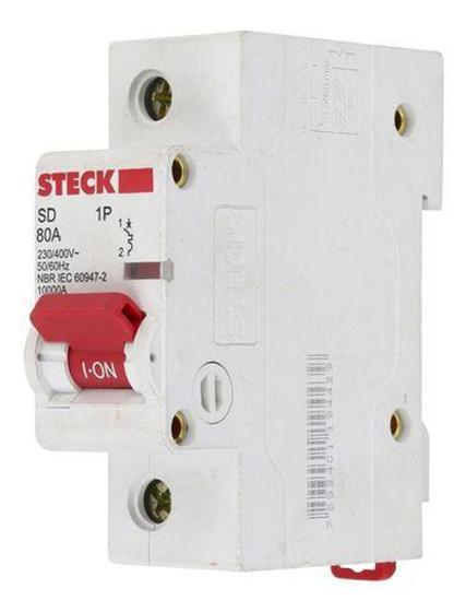 Imagem de Disjuntor Unipolar 1p 80a Curva C 3ka 230v Sdd61c80 Steck