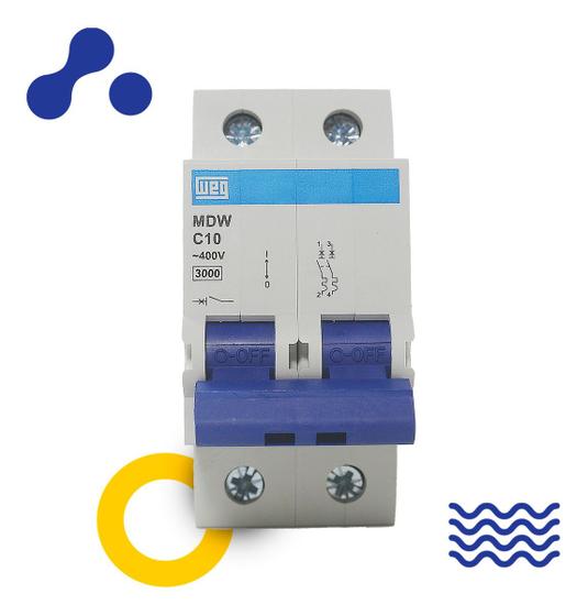 Disjuntor Weg Bipolar Duplo Mdw 10a, 16a, 20a, 25a, 32a, 40a Menor preço em Disjuntor Weg Bipolar Duplo Mdw 10a, 16a, 20a, 25a, 32a, 40a