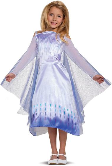 Imagem de Disney Frozen 2 Elsa Snow Queen Girls tamanho M 7/8 Vestido Cabo