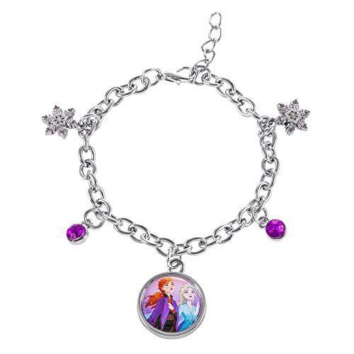 Imagem de Disney Frozen 2 Irmãs Elsa e Anna Fashion Charm Bracelet, 6.5 + 1" Extensor