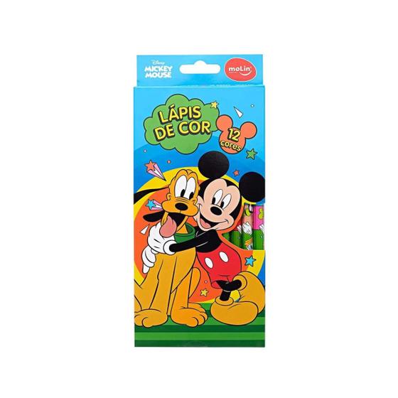 Imagem de Disney Lapis Cor Mickey Mouse 12 Cores Molin Escolar
