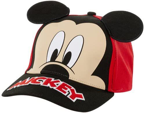 Imagem de Disney Mickey Mouse Baseball Cap com orelhas 3D Mickey (Toddler/Little Boys), Tamanho 4-7T, Vermelho/Preto