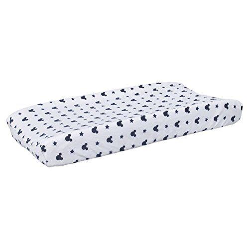 Disney Mickey Mouse Hello World Star Icon Super Soft Changing Pad Cover Navy White Adorno Magazine Luiza