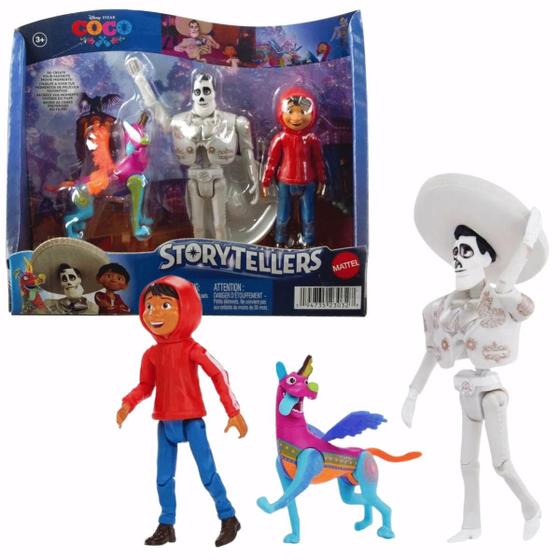 Imagem de Disney Pixar Storytellers Coco Pacote Com 3 Bonecos Mattel