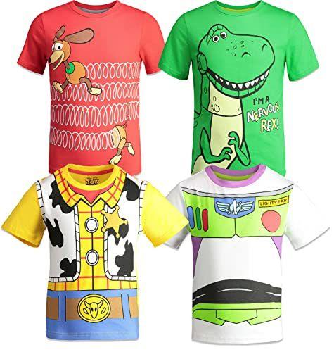 Imagem de Disney Pixar Toy Story Boys 4 Pack Camisetas Woody Buzz Lightyear Rex Slinky Dog 5