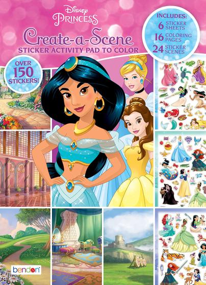 Imagem de Disney Princess Create-A-Scene Sticker Activity Pad and Sticker Scenes 45650, Bendon