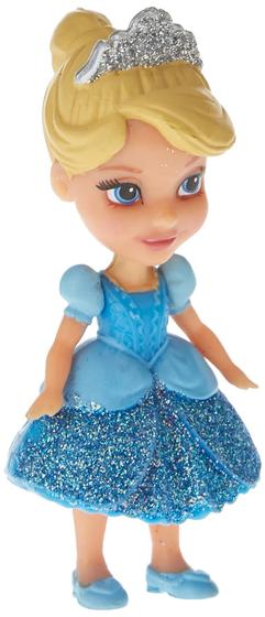 Imagem de Disney Princess Mini Cinderela (Posable) Vestido Azul com Mangas Azuis Glitter Vestido