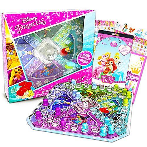 Imagem de Disney Princess Pop Up Game ~ 3 Pacote para PC com Disney Princess Board Game para Crianças com Pop Up Dice, Palace Pets Stickers, e Door Hanger (Princess Party Favors)