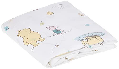 Imagem de Disney Winnie The Pooh Classic Pooh 100% Cotton Fitted Crib Sheet, Ivory, Butter, Aqua, Orange