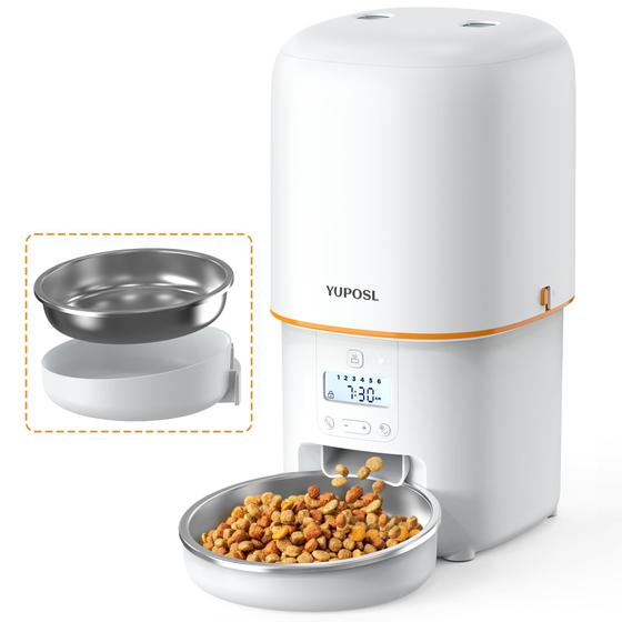 Imagem de Dispensador automático de alimentos para gatos Yuposl 4L cronometrado de 1 a 6 refeições