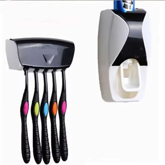 Imagem de Dispensador Automático de Pasta de Dente e Suporte de Escova - À Prova de Poeira