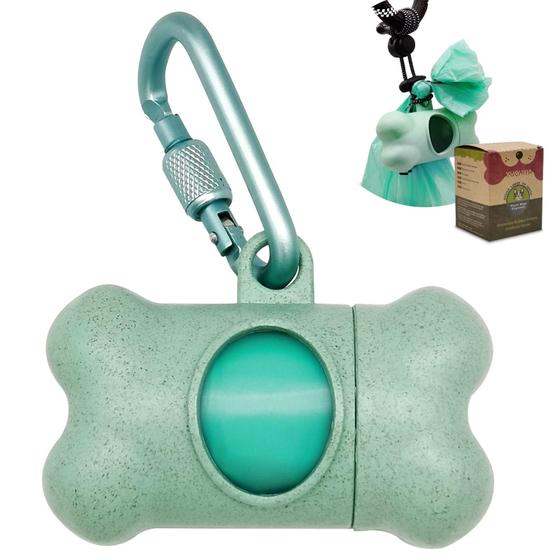 Imagem de Dispensador de Porta-Sacos para Coleta de Cocô de Cachorro com 1 Rolo de Sacos Verdes