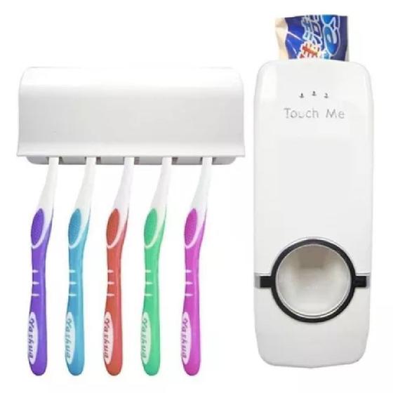 Imagem de Dispenser Aplicador Pasta Dente Suporte Escovas Creme Dental