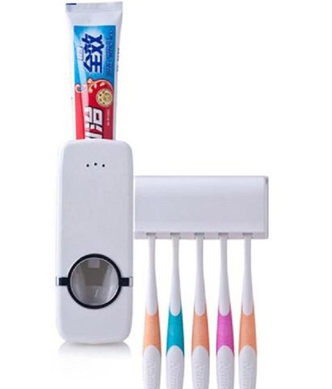 Imagem de Dispenser Creme Dental Pasta Dente com Porta Escovas