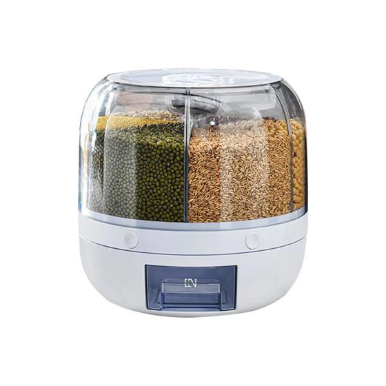 Dispenser de Alimentos Giratório 6 Divisões Grãos Cereais Luxo é ruim? Dispenser de Alimentos Giratório 6 Divisões Grãos Cereais Luxo é boa?