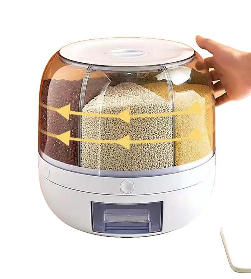 Imagem de Dispenser De Alimentos Giratório Com 6 Divisões Rotativo De 360 Graus