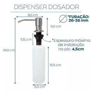 Imagem de Dispenser De Detergente Embutido Inox Escovado Flvx Hidro