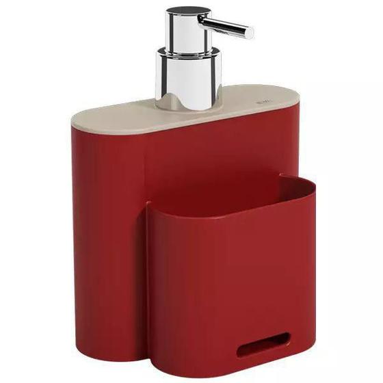Imagem de Dispenser Detergente e Bucha 500ml Flat Coza Vermelho