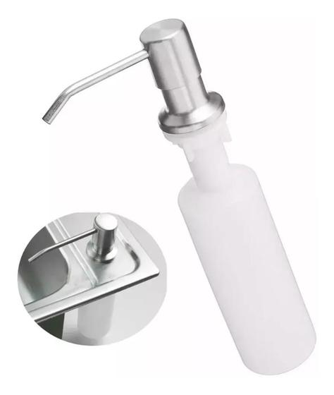 Imagem de Dispenser Detergente Inox Porta Sabonete Liquido Embutir 330 ML