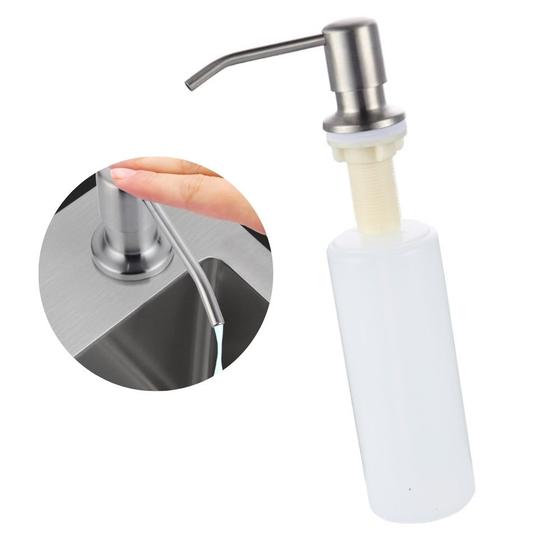 Imagem de Dispenser Detergente Porta Sabonete Liquido Embutir 350ml Inox 304 Escovado