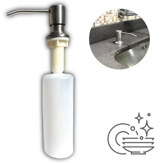 Dispenser Detergente Porta Sabonete Líquido Embutir pia cozinha banheiro sabão Menor preço em Dispenser Detergente Porta Sabonete Líquido Embutir pia cozinha banheiro sabão