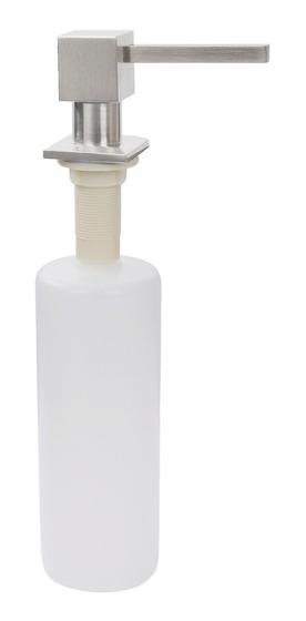 Imagem de Dispenser Dosador Embutir Aço Inox Escovado Quadrado Detergente Líquido 500ml