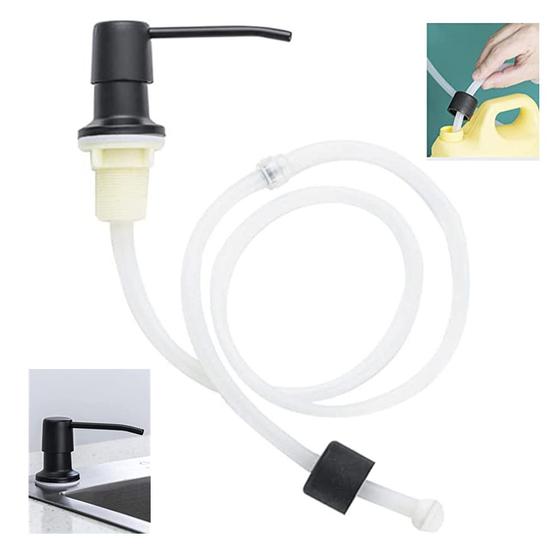 Imagem de Dispenser Dosador Embutir Mangueira Flexivel Sabao Pia Cozinha Banheiro Tanque Lavanderia Detergente Liquido Suporte