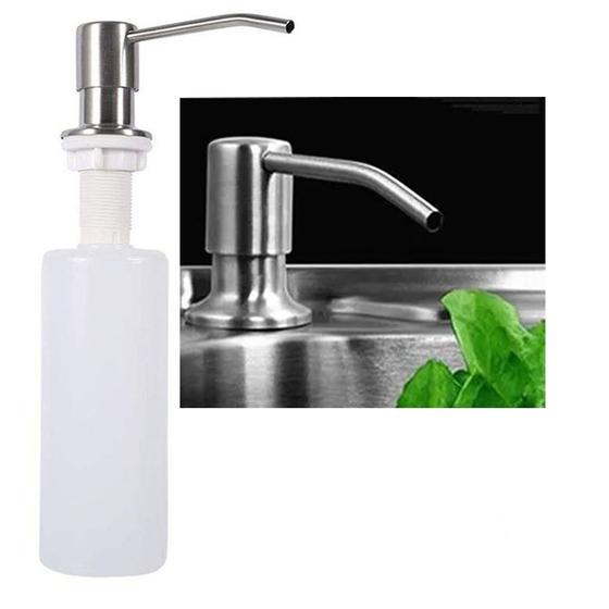 Imagem de Dispenser Dosador sabão  Embutir Pia  Detergente Sabonete Liquido escovado cozinha banheiro