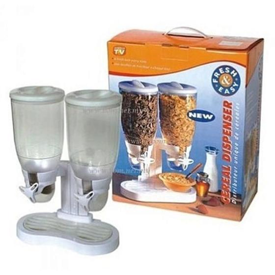 Imagem de Dispenser multiuso duplo porta mantimentos hermetrico alimentos e graos portatil 