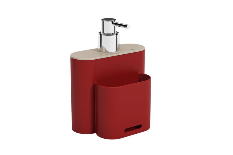 Imagem de Dispenser Organizador de Pia Flat Vermelho 500 ml