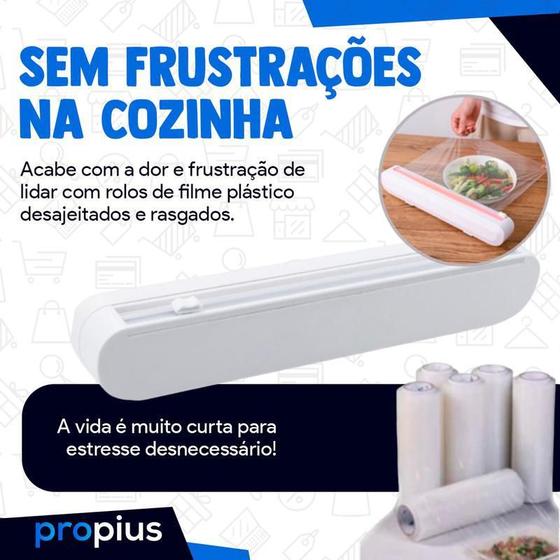 Imagem de Dispenser Papel Filme Manteiga Alumínio Toalha Manual Triplo