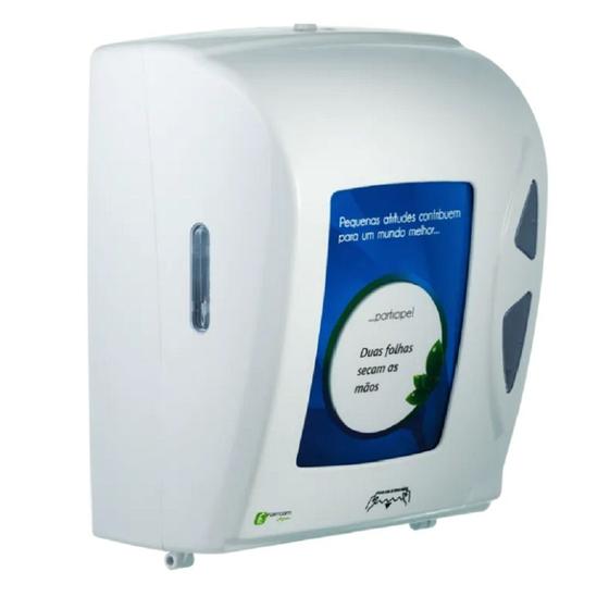 Dispenser Papel Toalha Bobina Auto Corte Branco 1 UN Fortcom Menor preço em Dispenser Papel Toalha Bobina Auto Corte Branco 1 UN Fortcom
