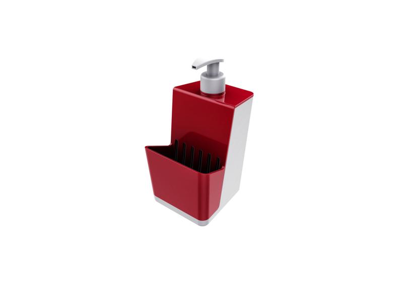 Imagem de Dispenser Para Detergente de Pia 500ml Branco e Vermelho