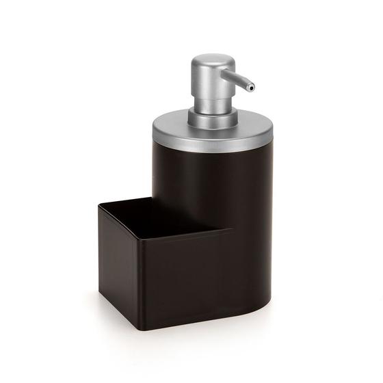 Imagem de Dispenser para Detergente e Bucha 600ml Preto e cromo fosco