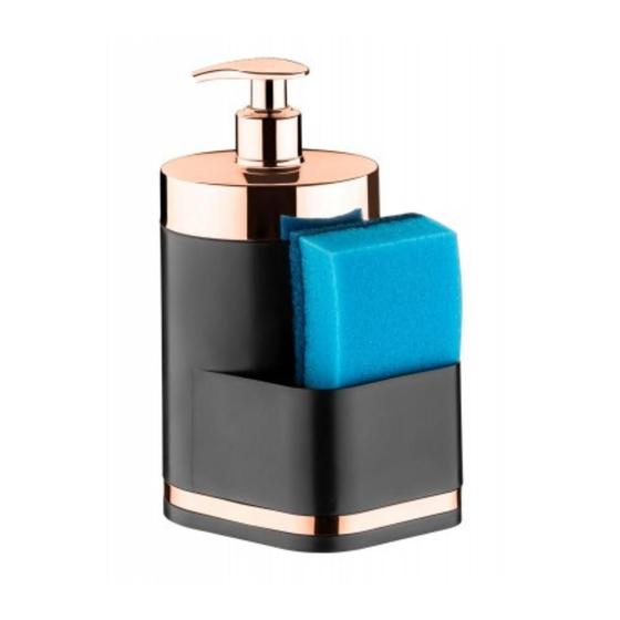 Imagem de Dispenser Para Detergente Líquido Em Plástico Com Porta Esponja Eleganza 500ml Future