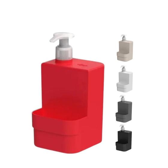 Imagem de Dispenser Porta Detergente Dosador Sabão Liquido e Esponja Bucha Para Pia Bancada Cozinha Trium Ou