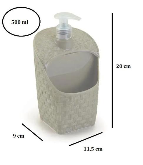 Imagem de Dispenser Porta Detergente e Bucha Rattan Escolha a sua Cor
