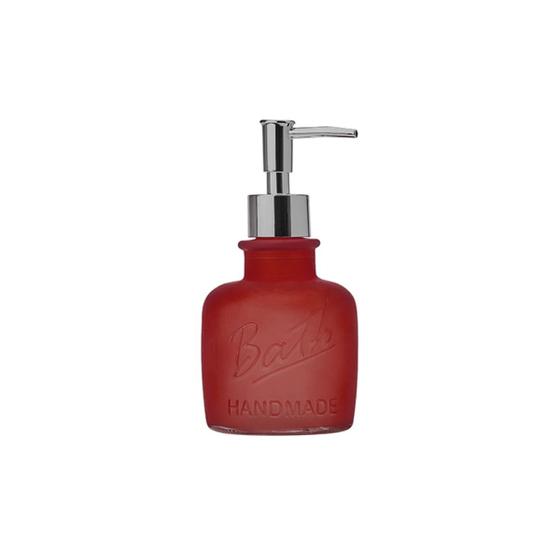 Imagem de Dispenser Porta Sabonete Liquido 320ml vidro Vermelho