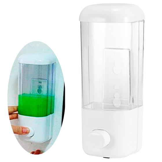 Imagem de Dispenser Porta Sabonete Liquido Álcool Gel Dispenser de Parede Vertical Banheiro 500 ML