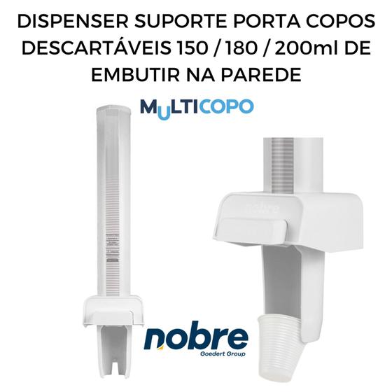 Imagem de Dispenser Poupador de Copos Descartáveis para Agua Multicopo Branco Suporte Automático