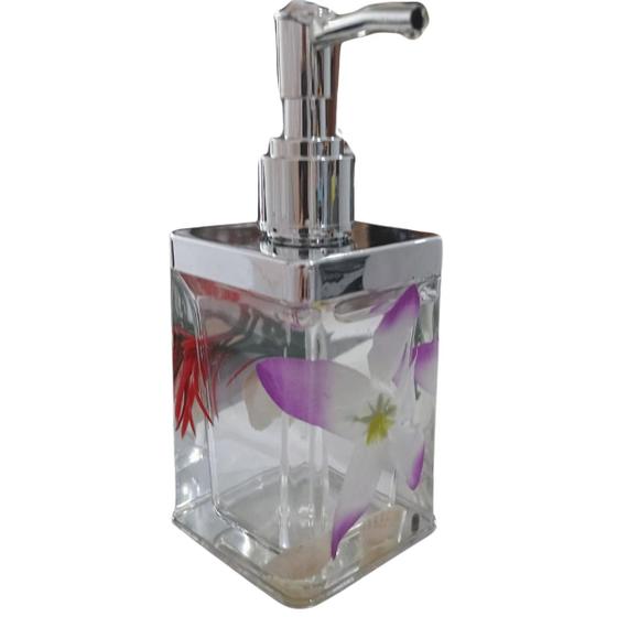 Imagem de Dispenser Saboneteira Floral Líquido Acrílico Para Banheiro