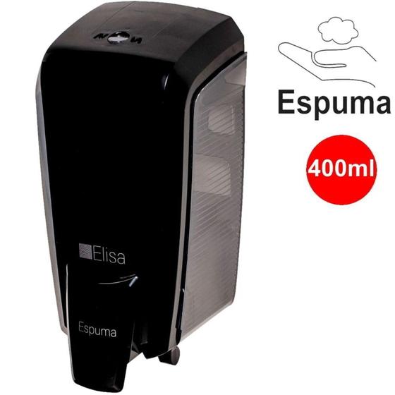 Imagem de Dispenser (Saboneteira) Mini para Sabonete Espuma 400ml Linha Elisa cor Preto e Fumê - TRILHA