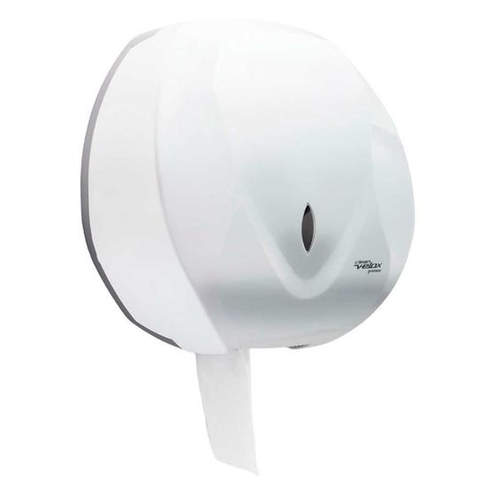Imagem de Dispenser suporte porta papel higiênico rolão Premisse Velox banheiro bar academia vestiário branco